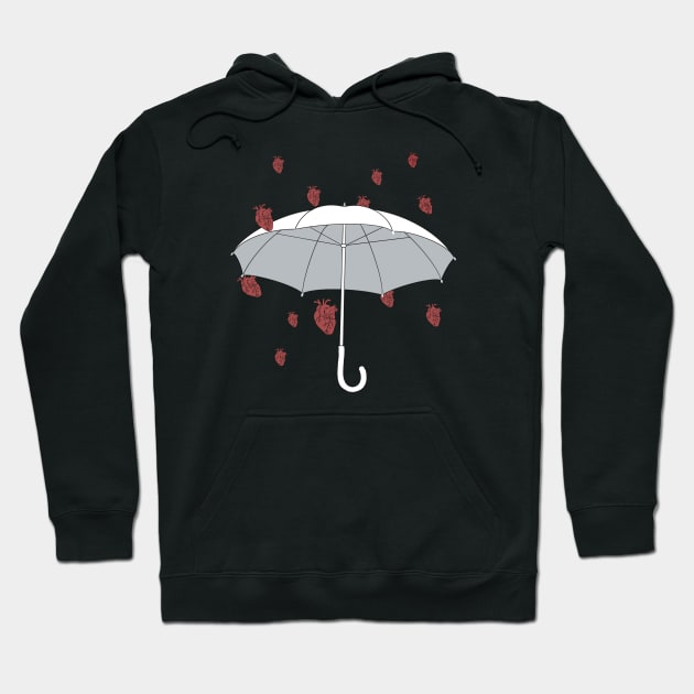 Anatomy heart rain art Hoodie by Carries Design 